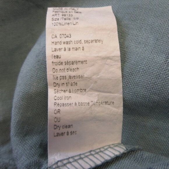 ELENA BALDI Linen Floral Print Flutter Sleeve Blouse Size S Relaxed Fit Boxy Top - Picture 4 of 7